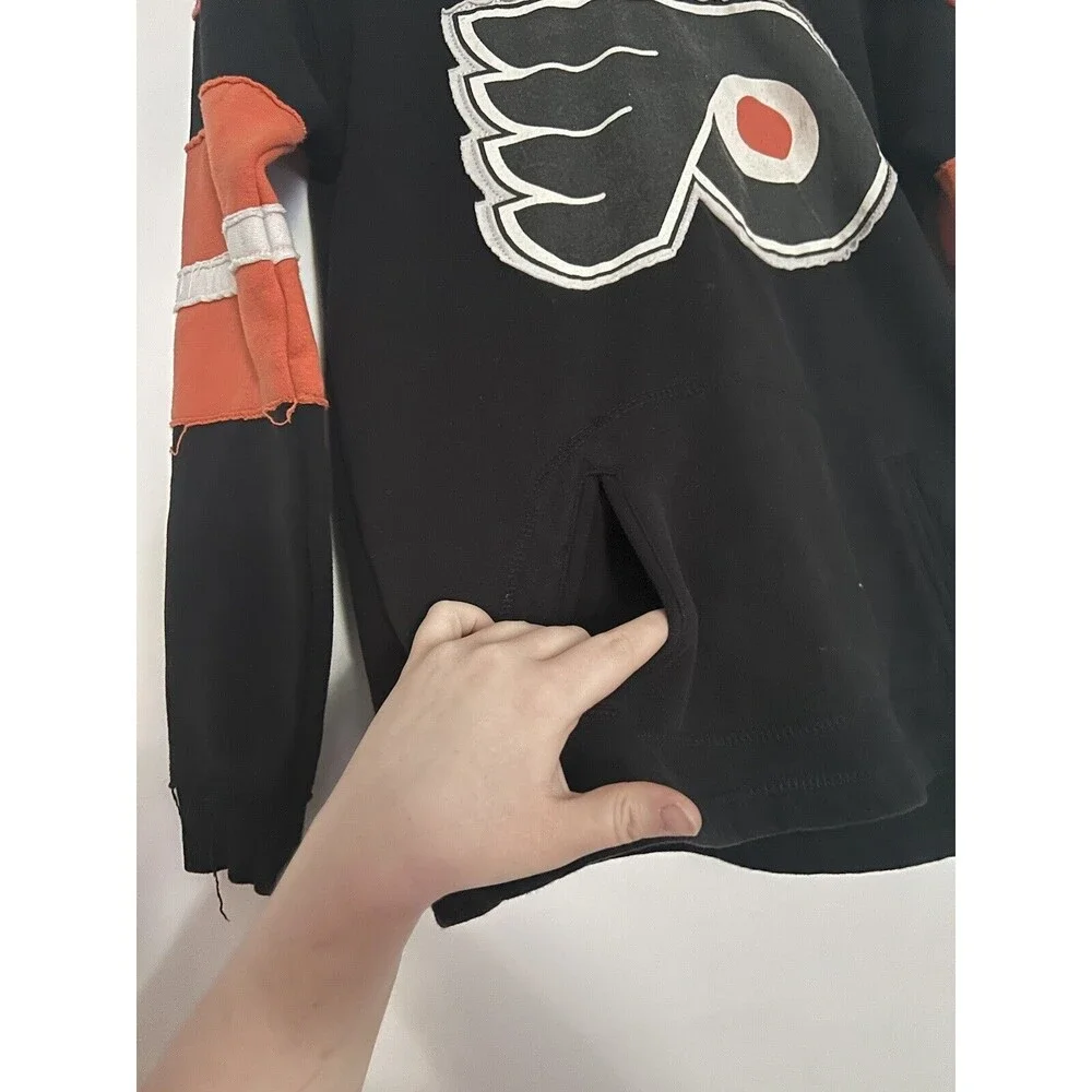 Vintage Distressed Philadelphia Flyers CCM Reebok Hooded Sweatshirt Youth MEDIUM